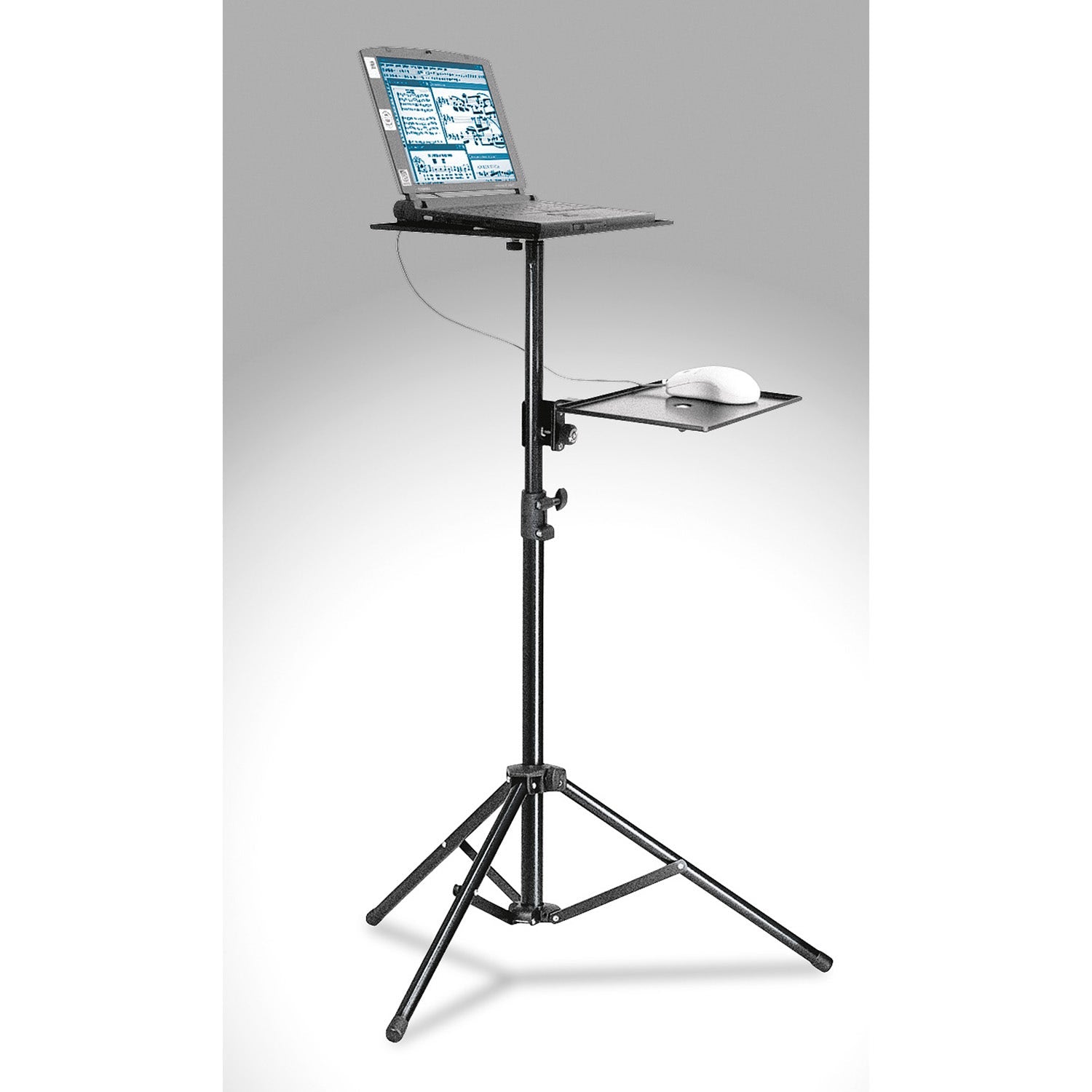 K&M Konig and Meyer 12150-021-65 Height-Adjustable Tripod-Base Laptop Stand