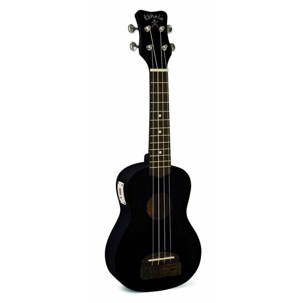 Kohala KT-STBK Soprano Tiki Ukulele with Tuner (Black)