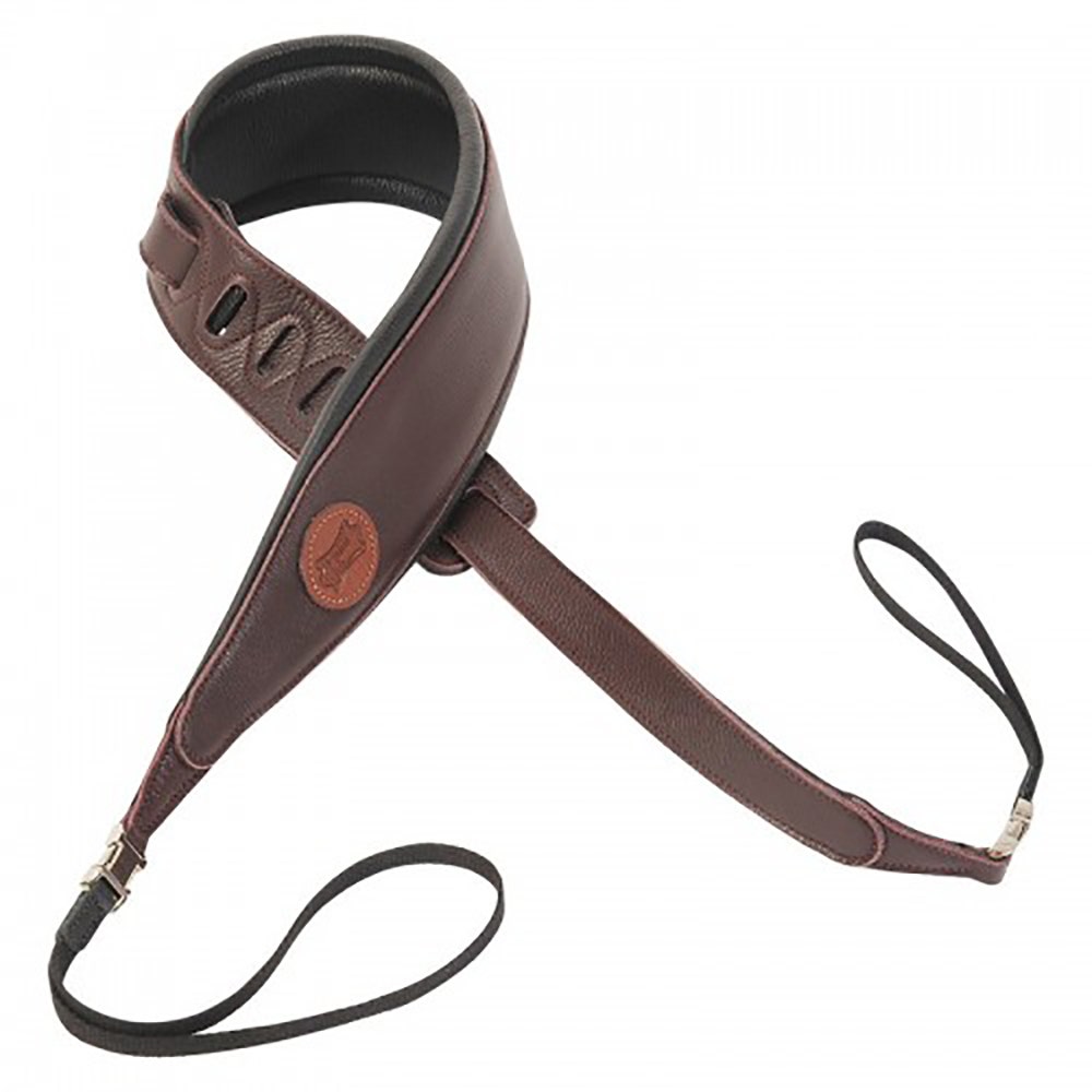 Levy's MGB2Q-BRG Burgundy 3 1/4" Padded Leather Guitar Strap