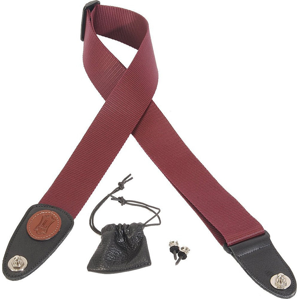 Levy's MSS8SL-BRG Burgundy Polyester Guitar Strap with Shaller Strap Locks