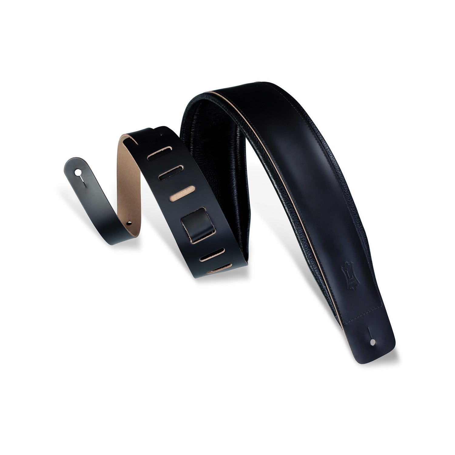 Levy's Leathers Heirloom Series DM1PD-BLK 3" Wide Guitar Bass Strap, Black