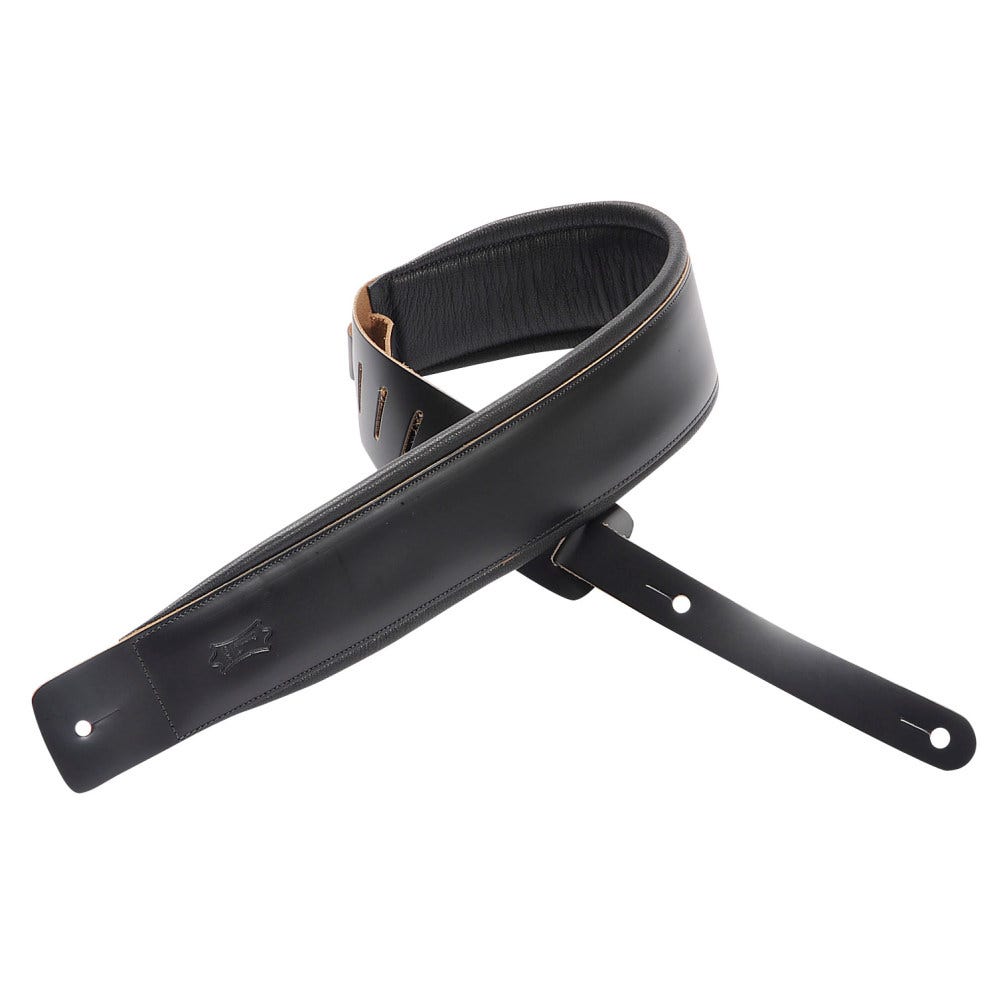 Levy's Leathers Heirloom Series DM1PD-BLK 3" Wide Guitar Bass Strap, Black