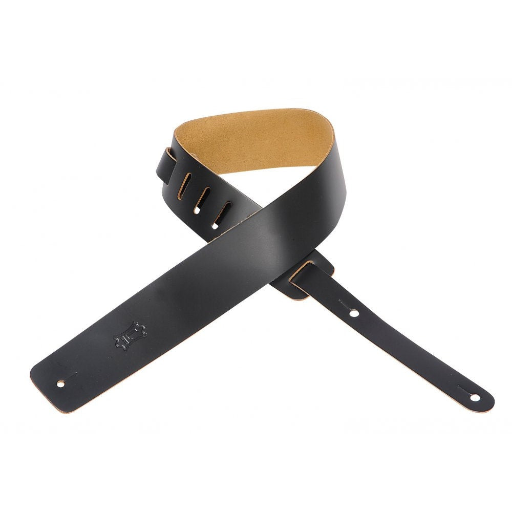 Levy's M1-BLK 2-1/2" Leather Guitar Strap in Black