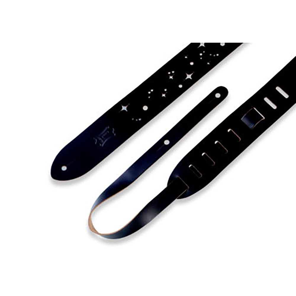 Levy's Leathers M12GSC-BLK Classics Series Galaxy Punch Out Guitar Strap, Black
