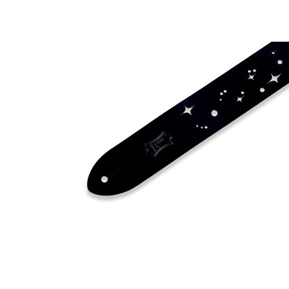 Levy's Leathers M12GSC-BLK Classics Series Galaxy Punch Out Guitar Strap, Black