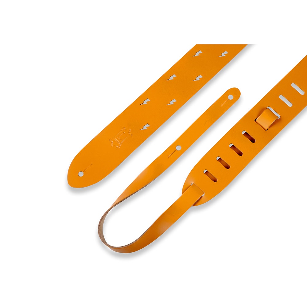 Levy's Leathers M12LBC-TAN Classics Series Lightning Bolt Punch Out Guitar Strap, Tan