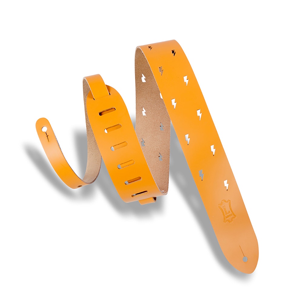 Levy's Leathers M12LBC-TAN Classics Series Lightning Bolt Punch Out Guitar Strap, Tan