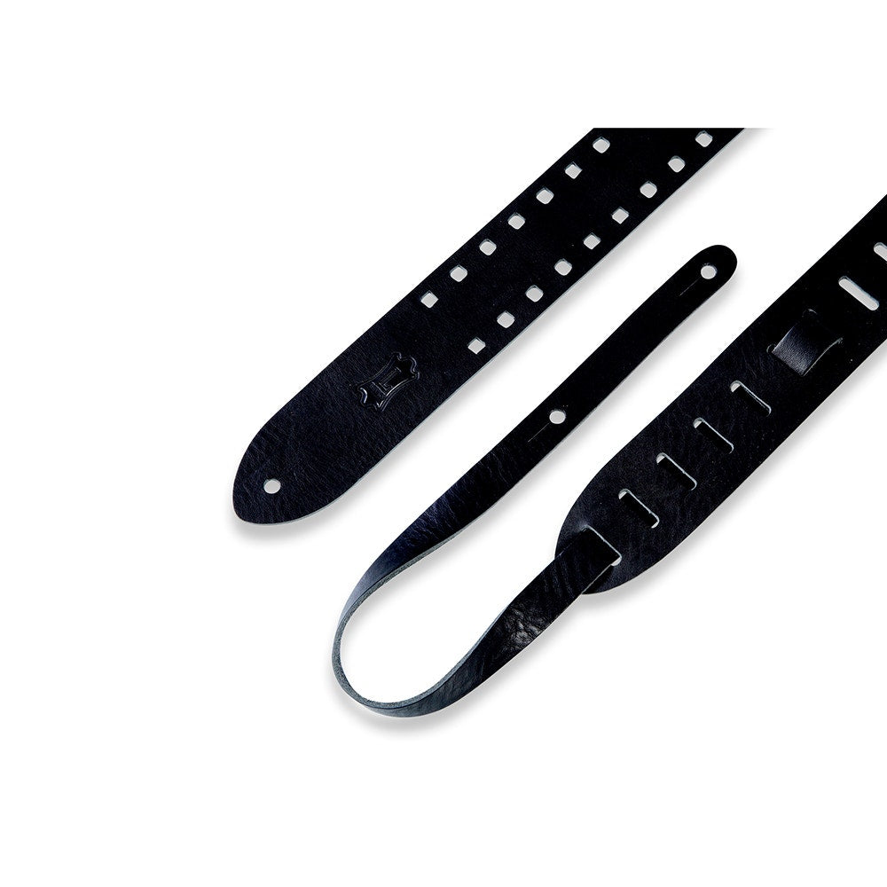 Levy's Leathers M12SPOV-BLK Classics Series Square Punch Out Premier Guitar Strap, Black