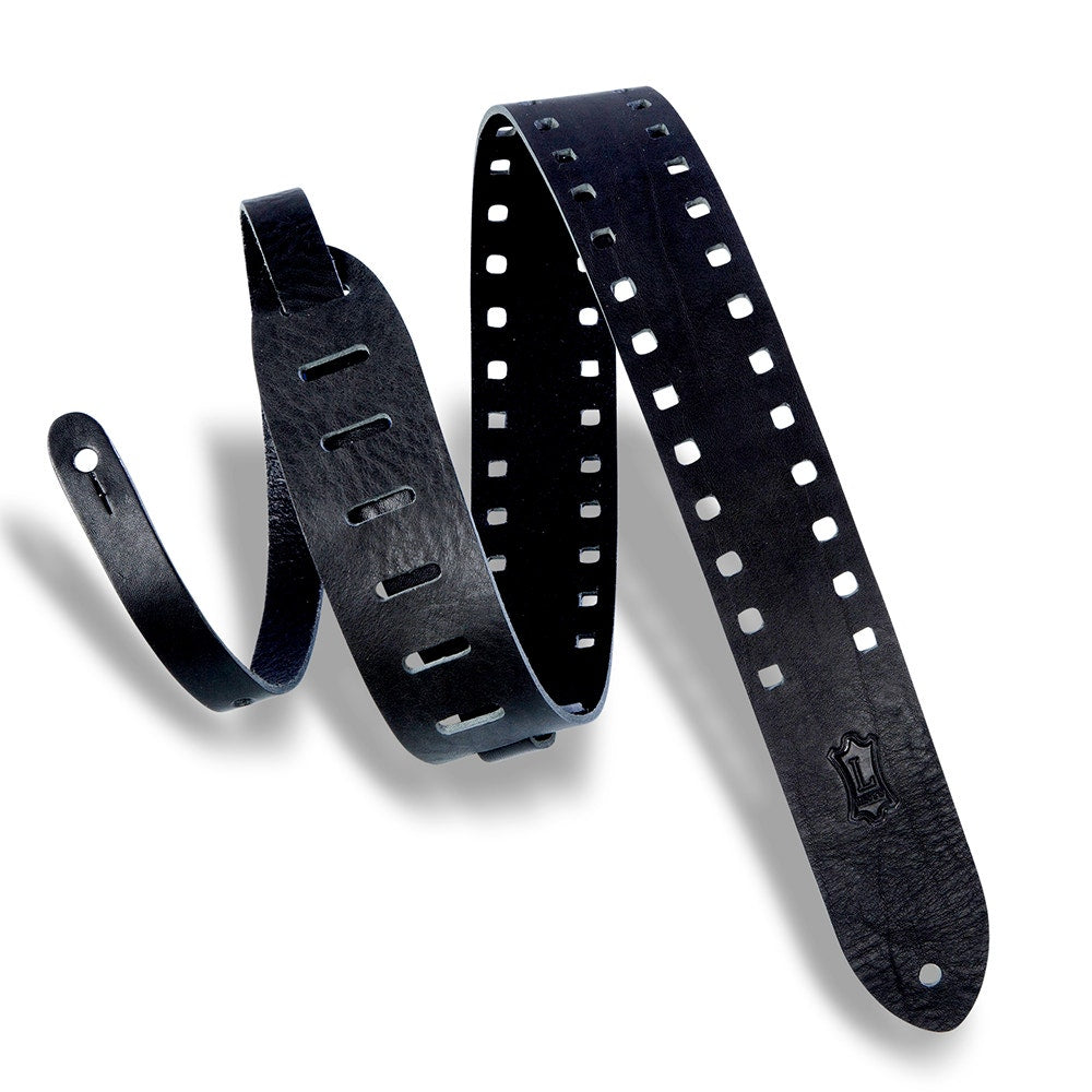 Levy's Leathers M12SPOV-BLK Classics Series Square Punch Out Premier Guitar Strap, Black