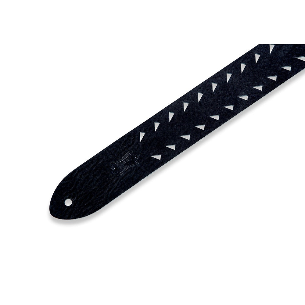 Levy's Leathers M12TTV-BLK Classics Series Tiger Tooth Punch Out Premier Guitar Strap, Black