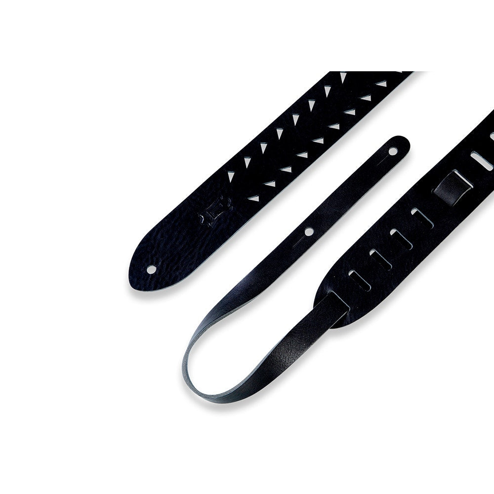 Levy's Leathers M12TTV-BLK Classics Series Tiger Tooth Punch Out Premier Guitar Strap, Black