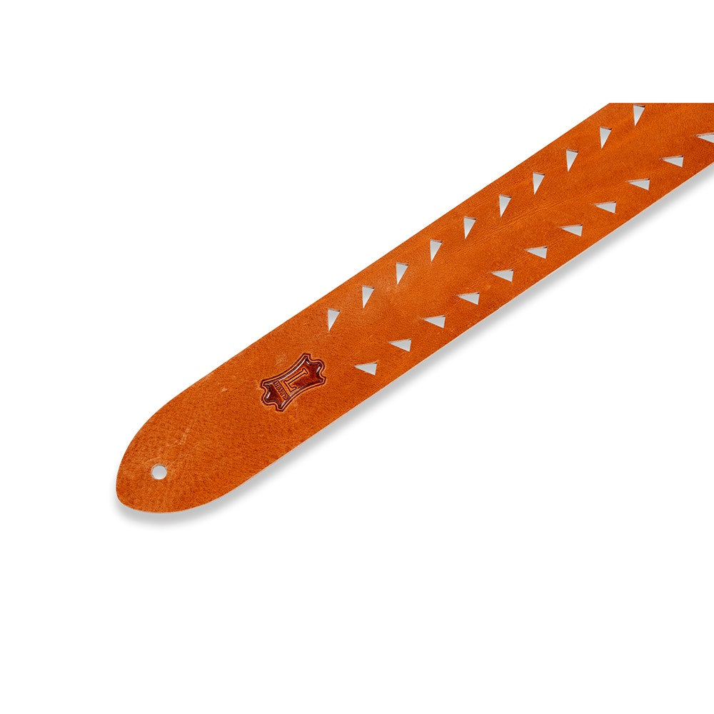 Levy's Leathers M12TTV-TAN Classics Series Tiger Tooth Punch Out Premier Guitar Strap, Tan