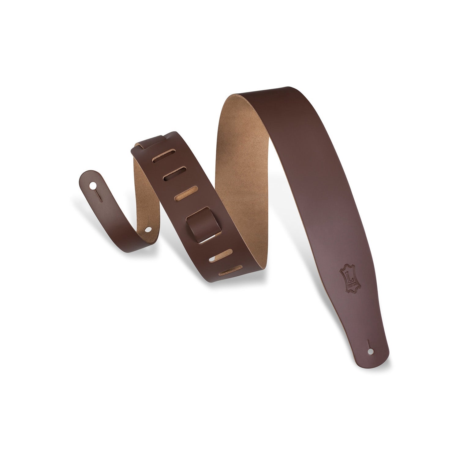 Levy's Leathers Classics Series M26-BRN 2.5 Wide Guitar Bass Strap, Brown Leather