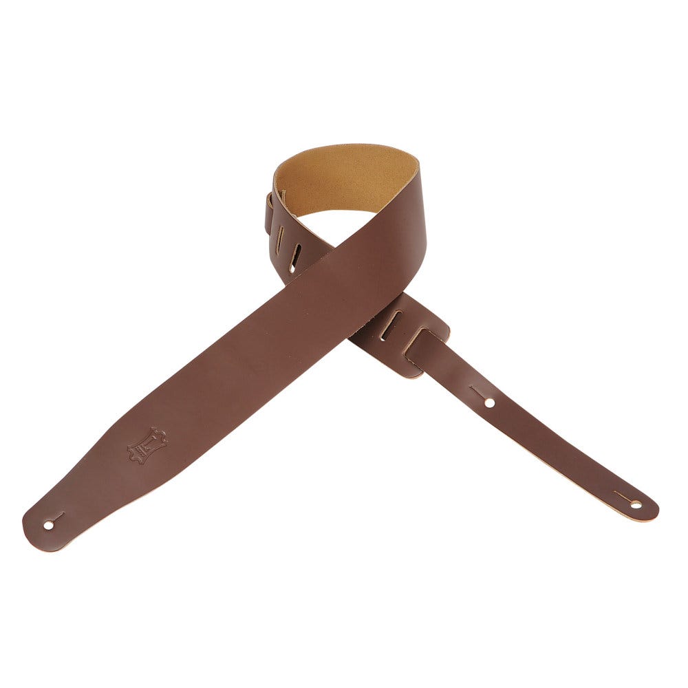 Levy's Leathers Classics Series M26-BRN 2.5 Wide Guitar Bass Strap, Brown Leather