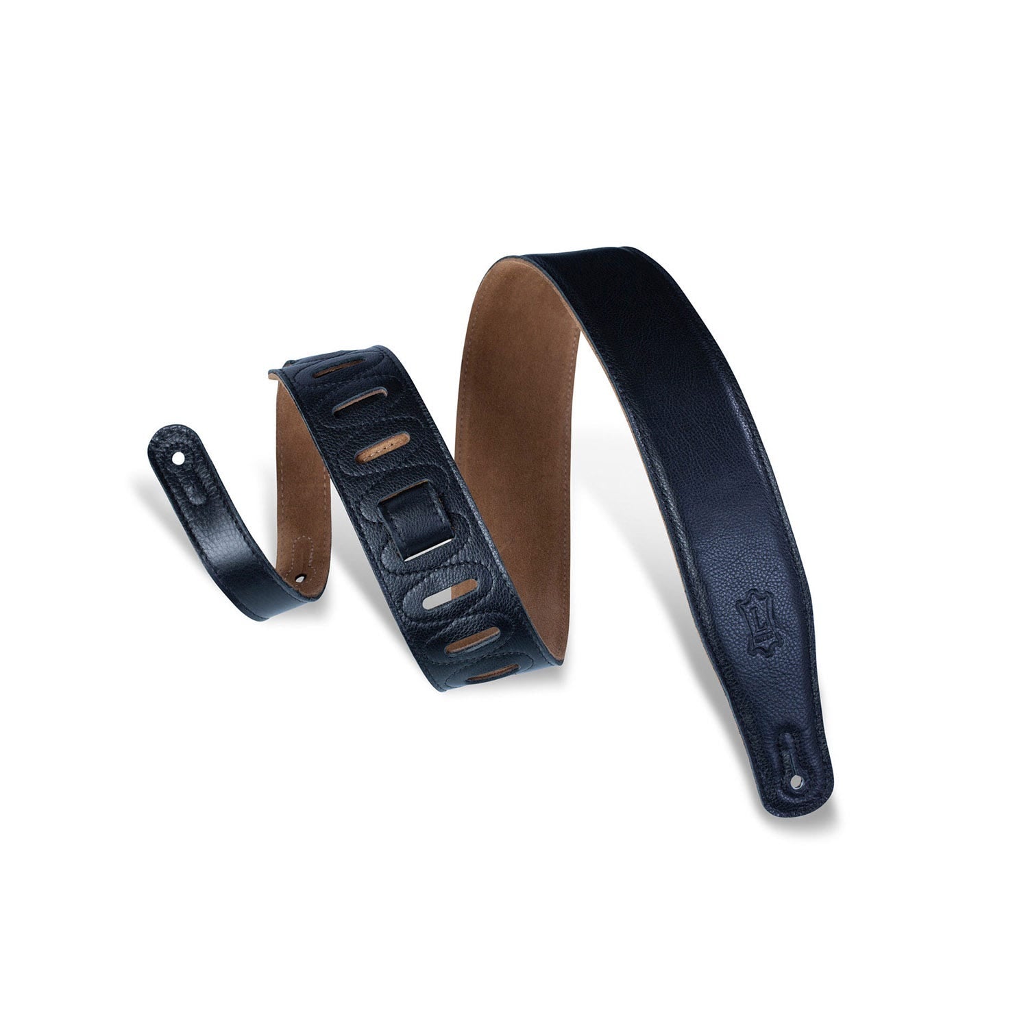 Levy's Leathers Classics Series M26GF-BLK 2.5" Wide Guitar Bass Strap, Black Leather
