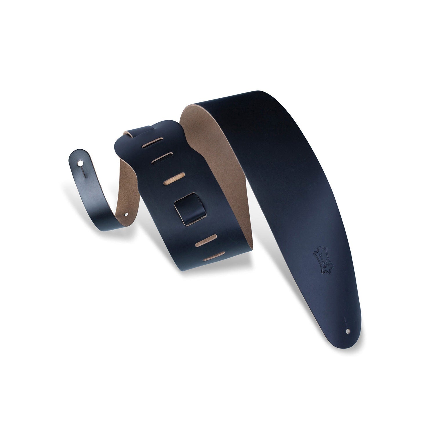 Levy's Leathers Classics Series M4-BLK 3.5" Wide Guitar Bass Strap, Black Leather