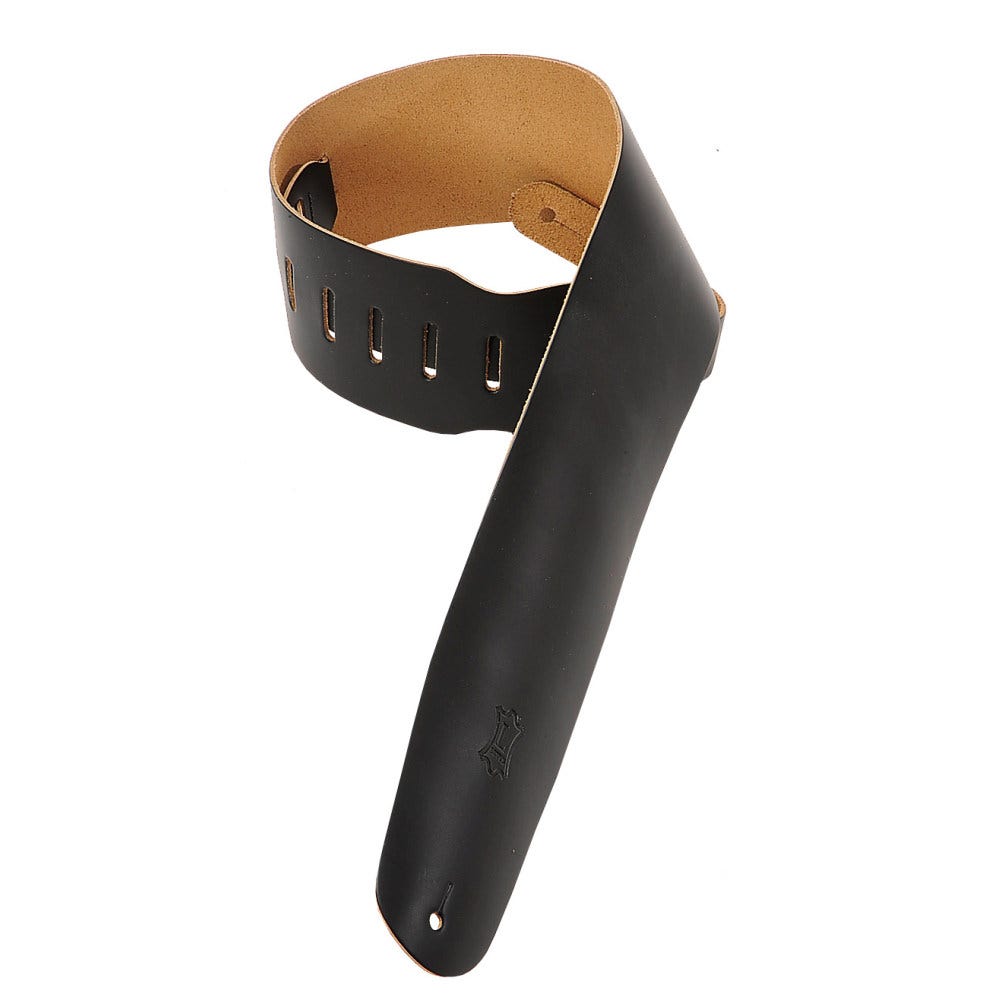 Levy's Leathers Classics Series M4-BLK 3.5" Wide Guitar Bass Strap, Black Leather