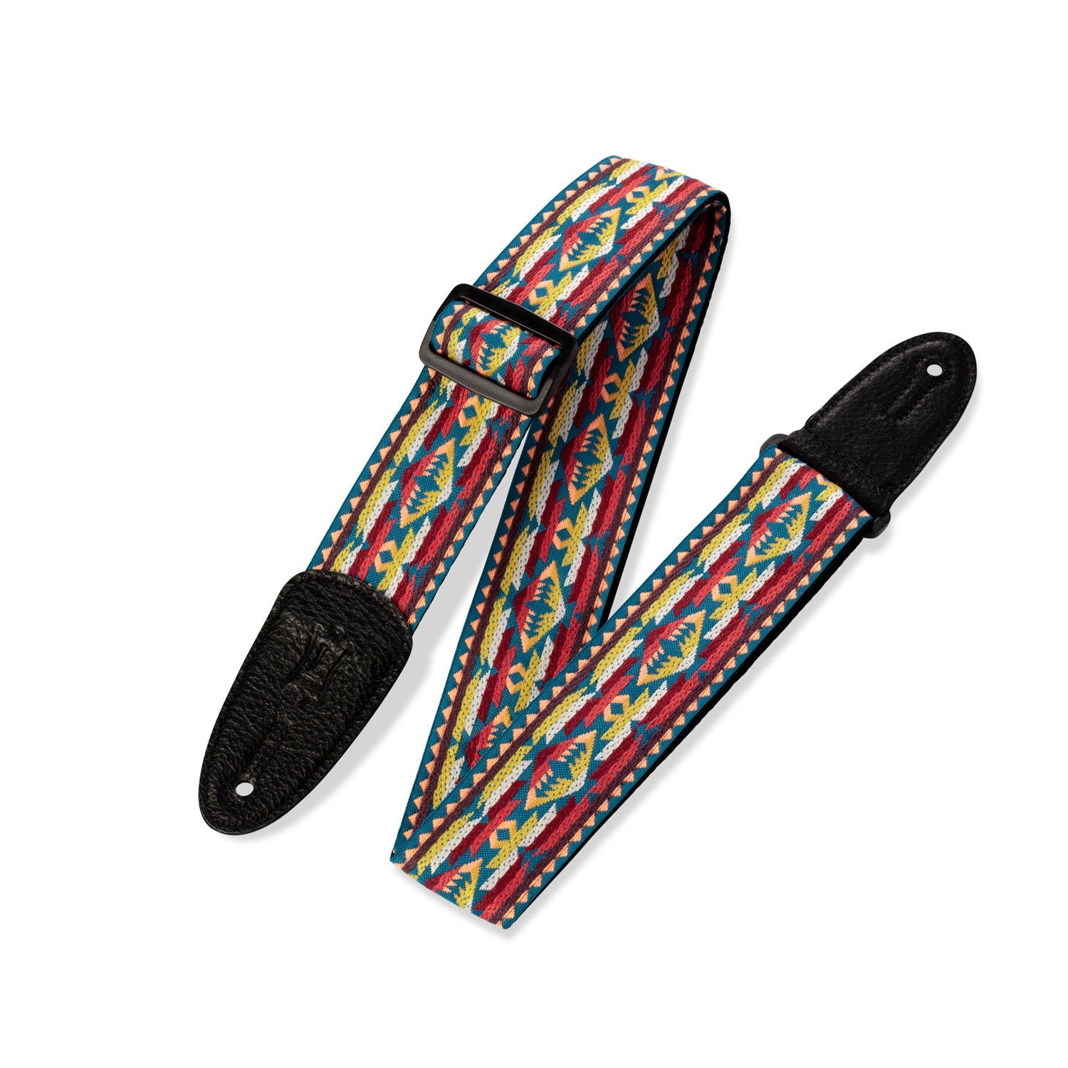 Levy's Leathers Print Series M8HT-22 2" Wide Guitar Bass Strap, 60’s Hootenanny Jacquard