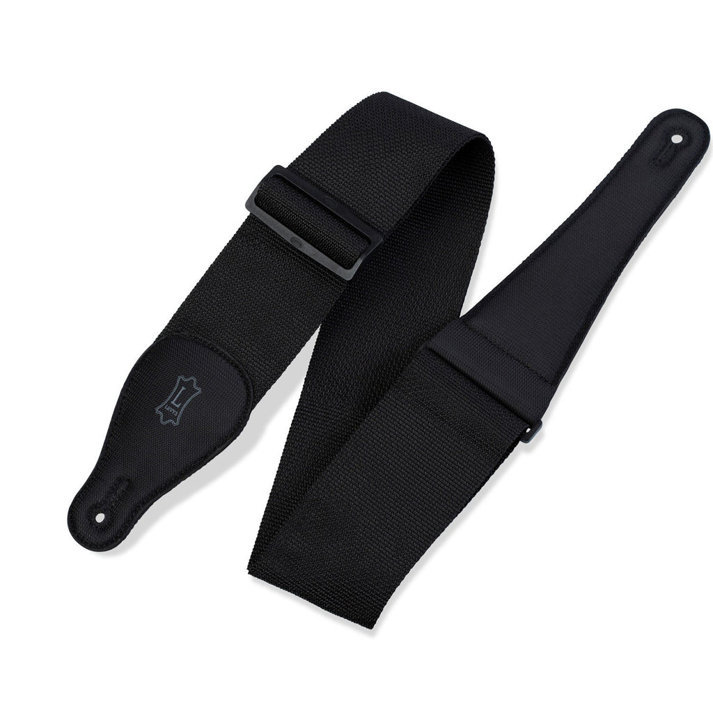 Levy's Leathers Classics Series M8P3-BLK 3" Wide Guitar Bass Strap, Black