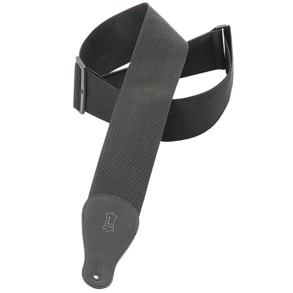 Levy's Leathers Classics Series M8P3-BLK 3" Wide Guitar Bass Strap, Black