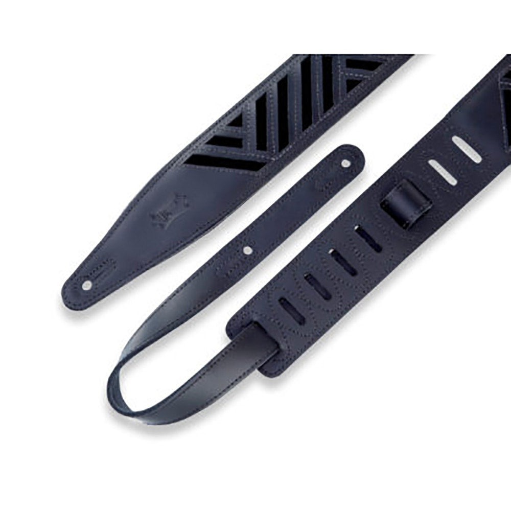 Levy's Leathers MC317DCO-BLK-BLK Deluxe Series Diamond Cut Out Guitar Strap, Black