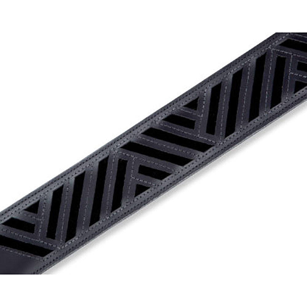 Levy's Leathers MC317DCO-BLK-BLK Deluxe Series Diamond Cut Out Guitar Strap, Black