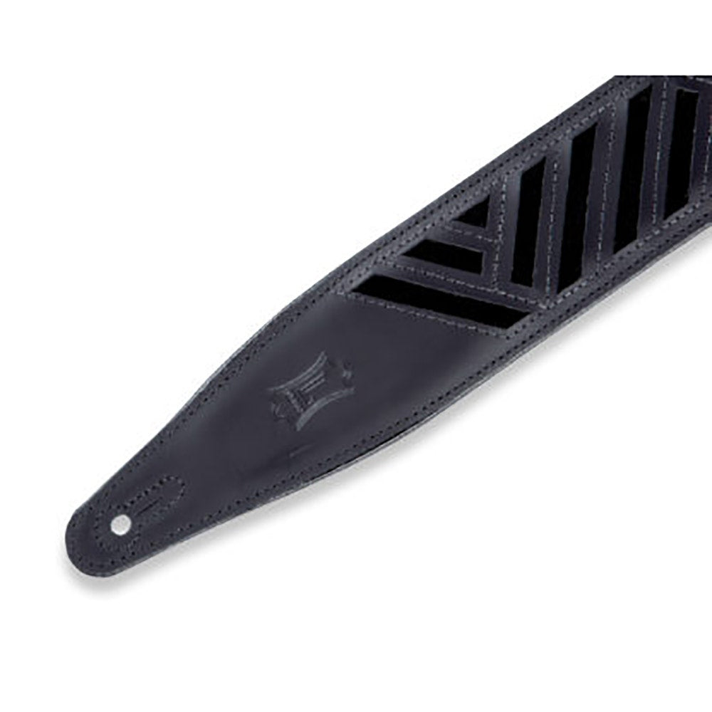 Levy's Leathers MC317DCO-BLK-BLK Deluxe Series Diamond Cut Out Guitar Strap, Black