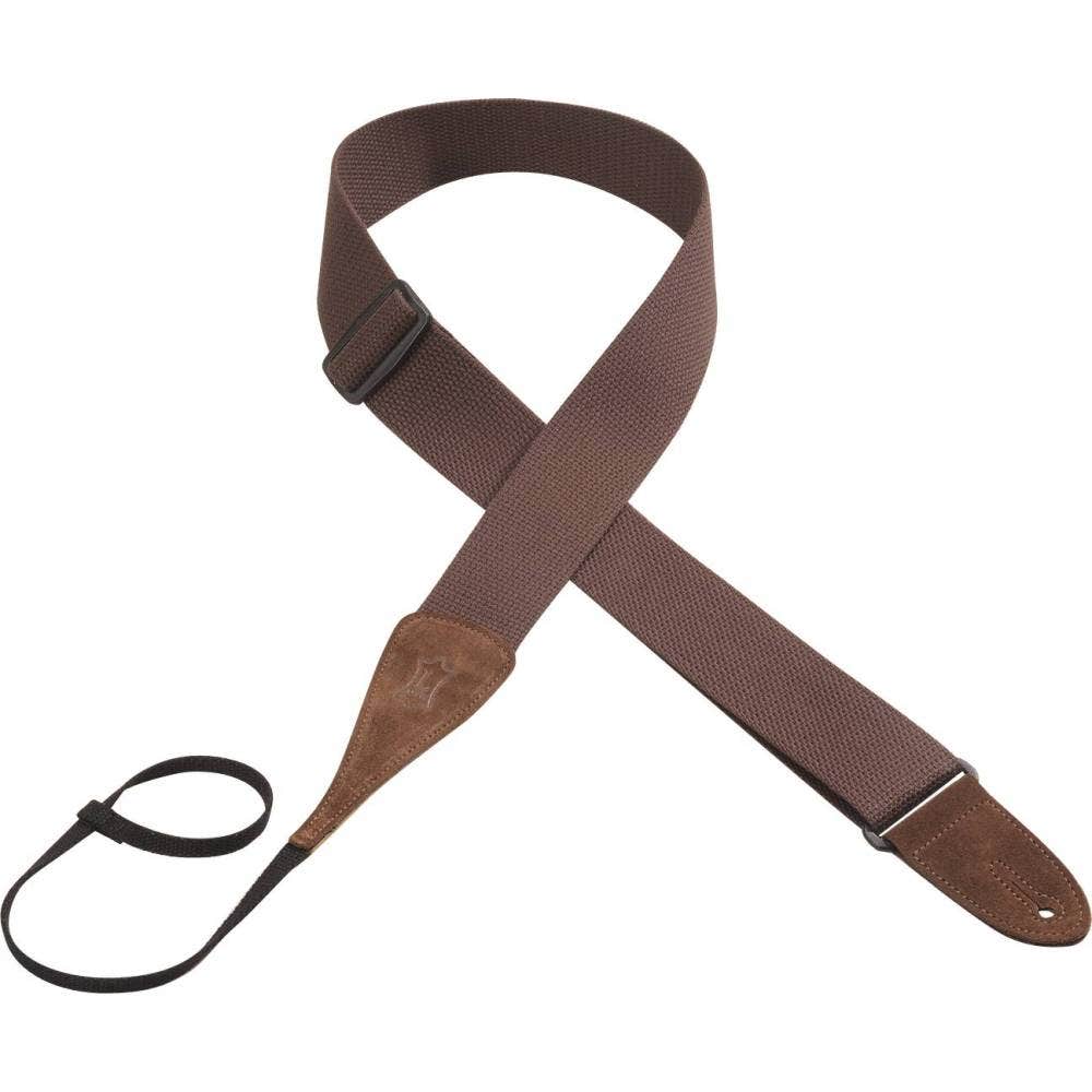 Levy's Leathers Folk Series MC8A-BRN 2" Wide Dobro Guitar Strap, Brown Cotton