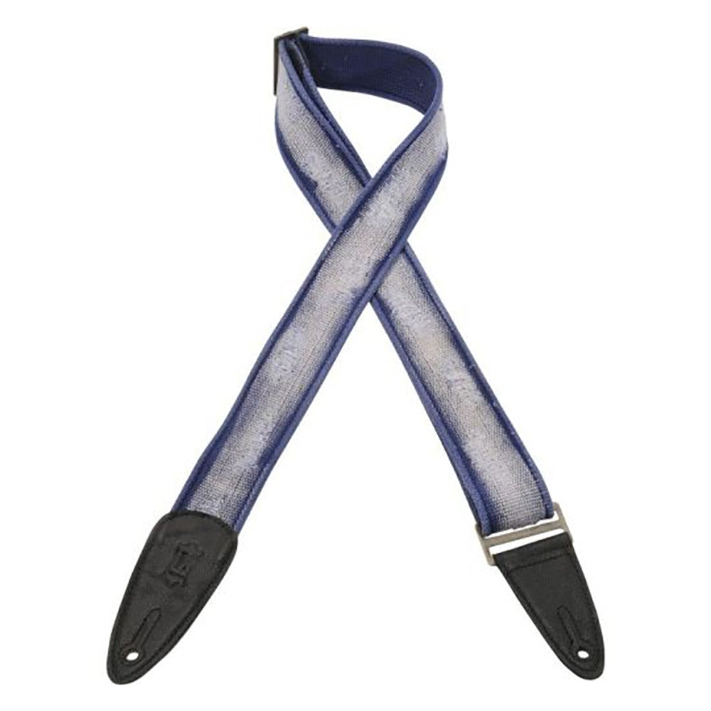 Levy's MC8DS-BLU 2" Adjustable Distressed Cotton Guitar Strap, Regular Size, Blue
