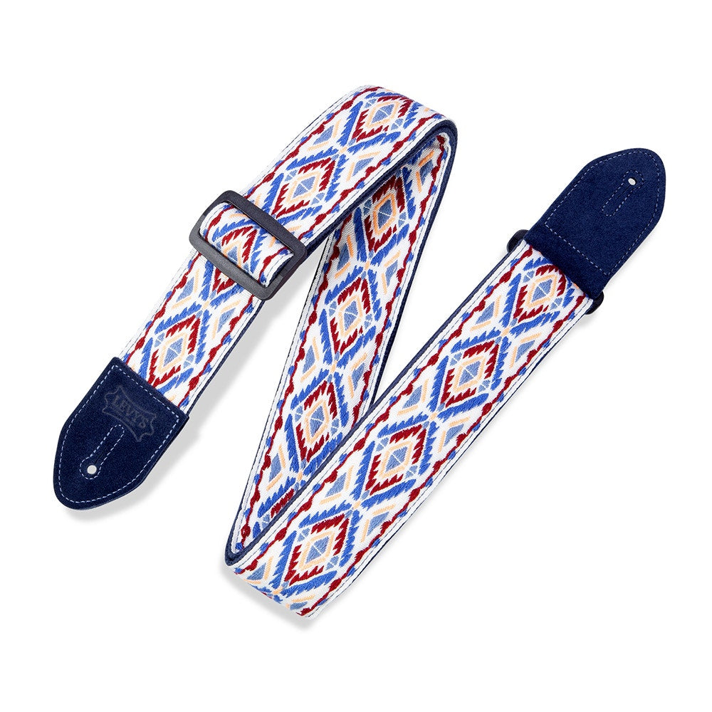 Levy's Leathers MC8JQ-002 Print Series Navajo Guitar Strap, Blue & Red