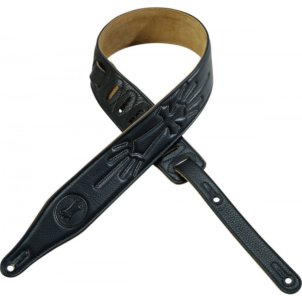 Levy's MG17CX 2-1/2" Garment Leather Guitar Strap in Black
