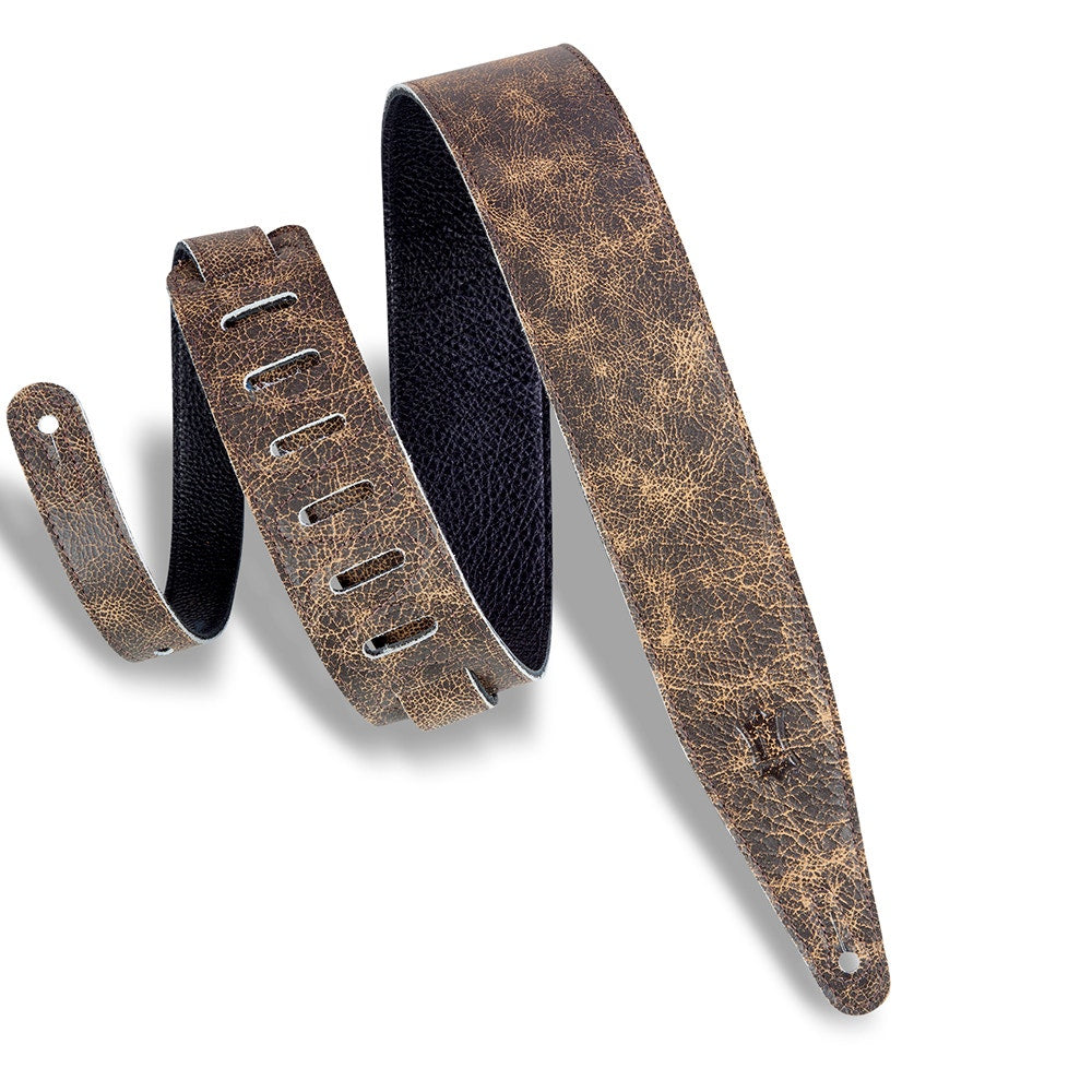 Levy's Leathers MG317BOG-BRN Rebel Series Distressed Guitar Strap, Brown
