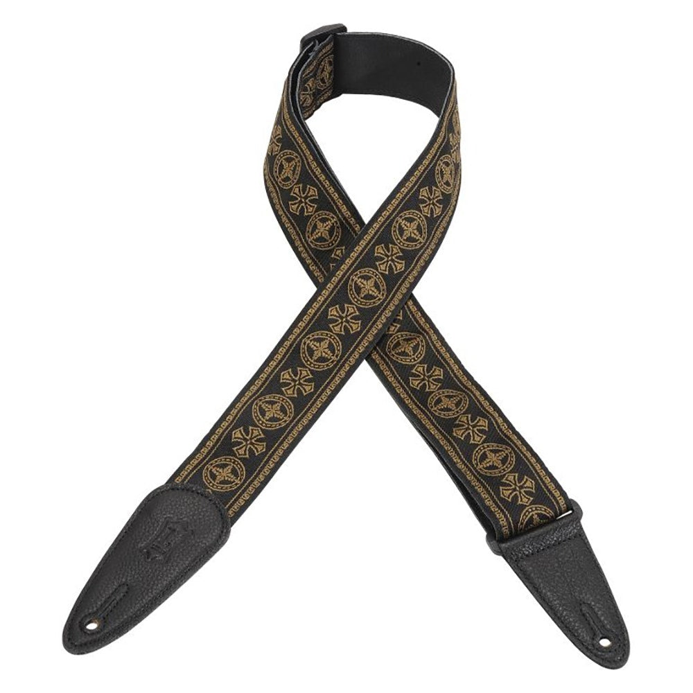 Levy's MGHJ2-001 2" Adjustable Jacquard Guitar Strap, Regular Size, with Leather Backing