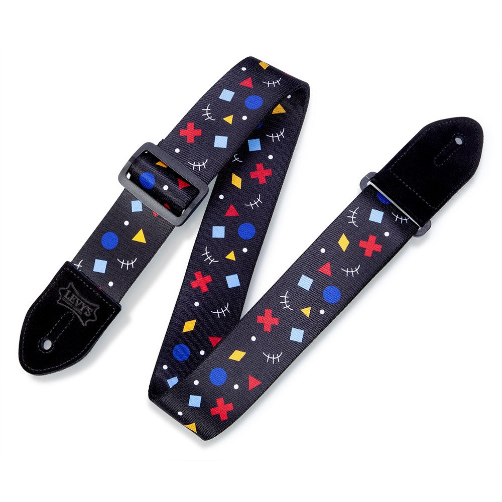 Levy's Leathers MP2-002 Print Series Rad Strap Guitar Strap, Black
