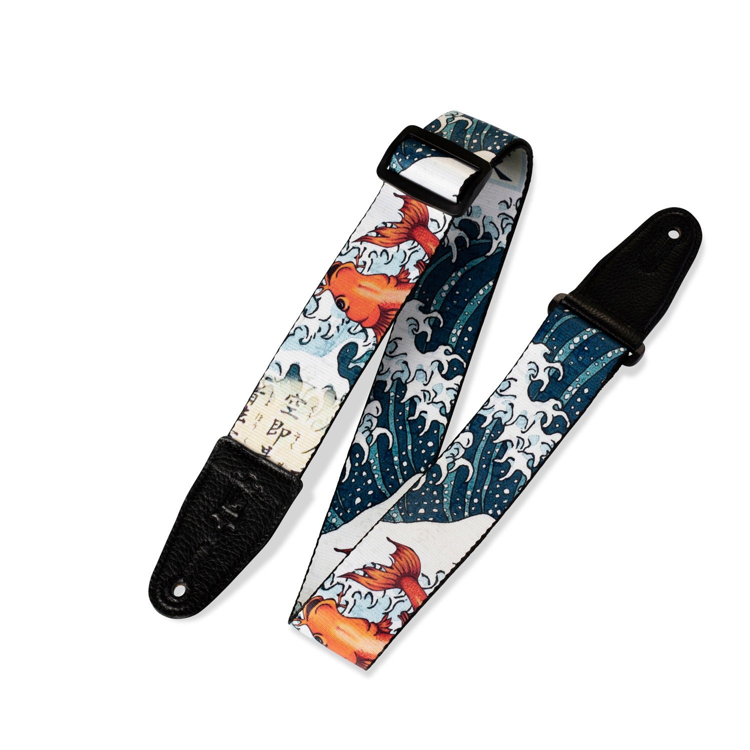 Levy's Leathers Print Series MPD2-016 2" Wide Guitar Bass Strap, Waves Koi Fish