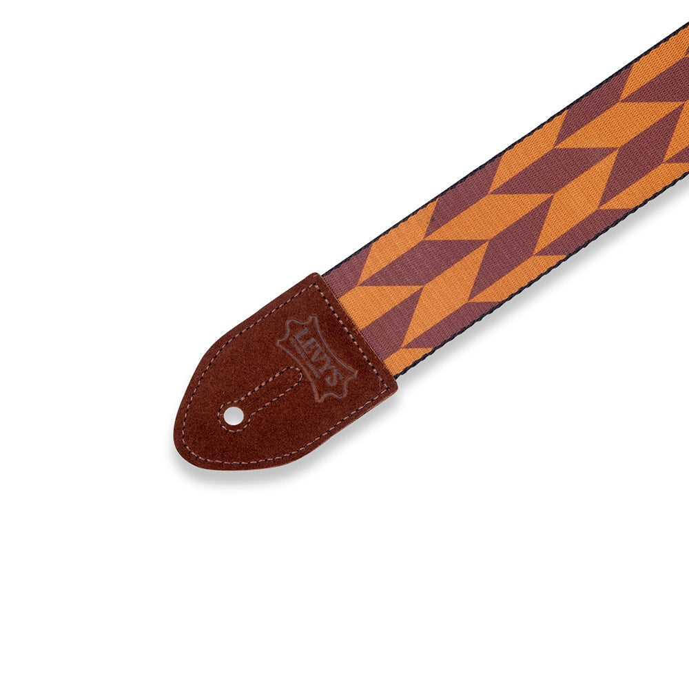 Levy's Leathers MPF2-004 Print Series Offset Arrow Guitar Strap, Brown & Tan