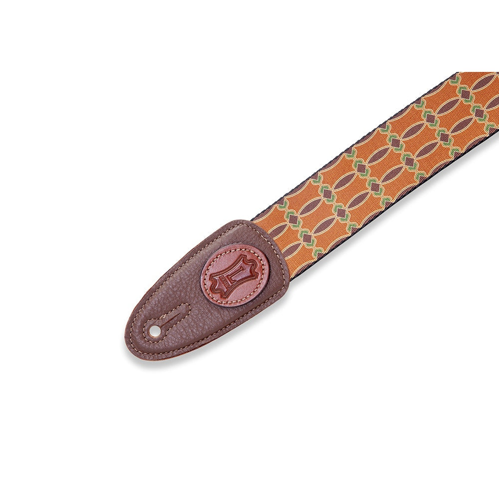 Levy's Leathers MPLL-002 Signature Series Levy’s Signature Icon Guitar Strap, Brown & Tan