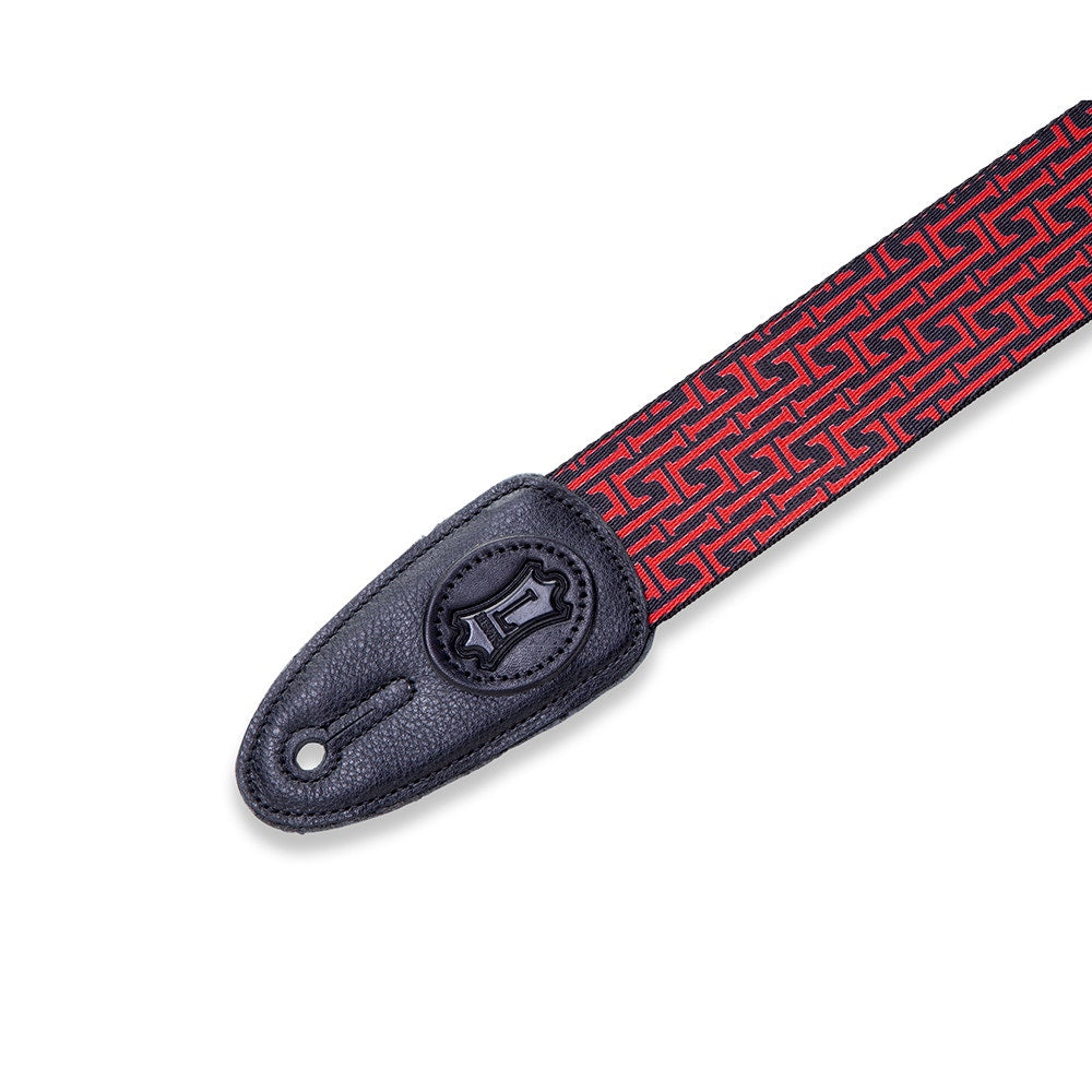 Levy's Leathers MPLL-006 Signature Series Levy’s Signature L Guitar Strap, Black & Red