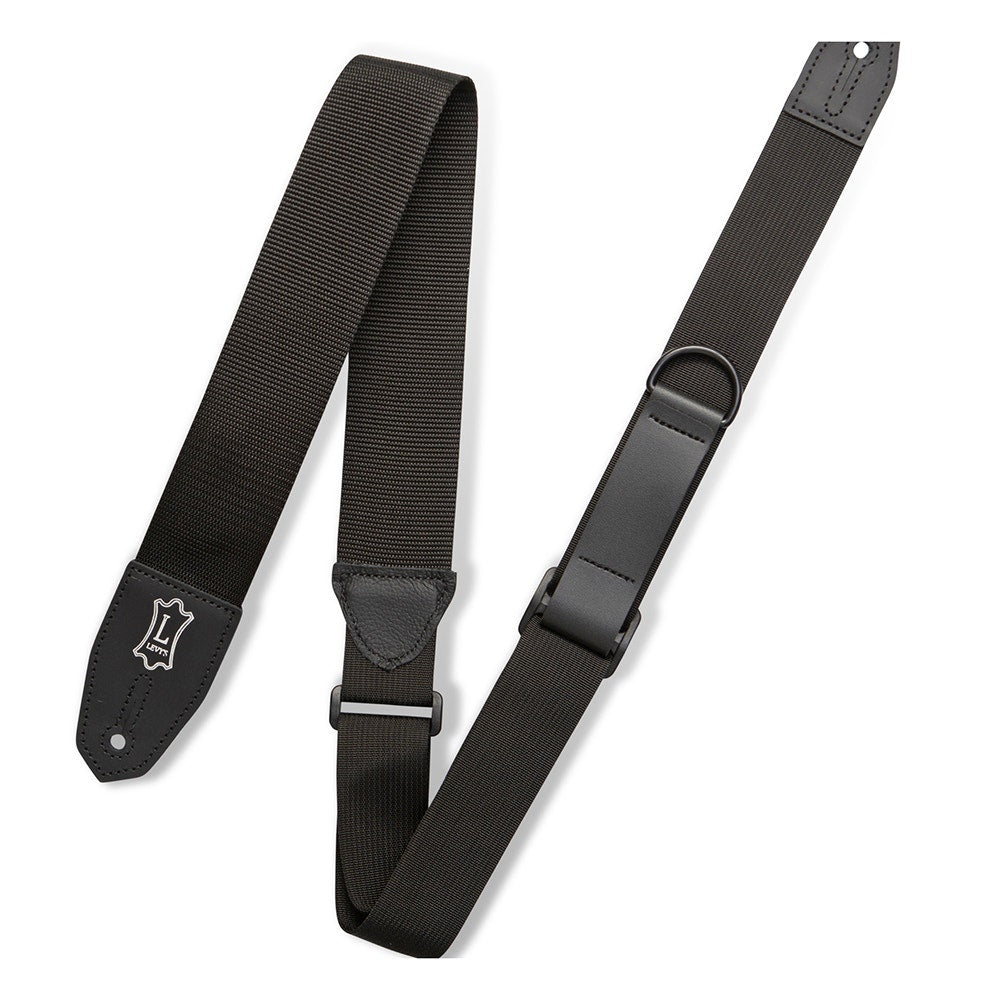 Levy's Specialty MRHP-BLK Right Height Polyester Guitar Bass Strap, Black