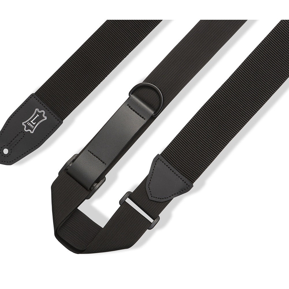 Levy's Specialty MRHP-BLK Right Height Polyester Guitar Bass Strap, Black