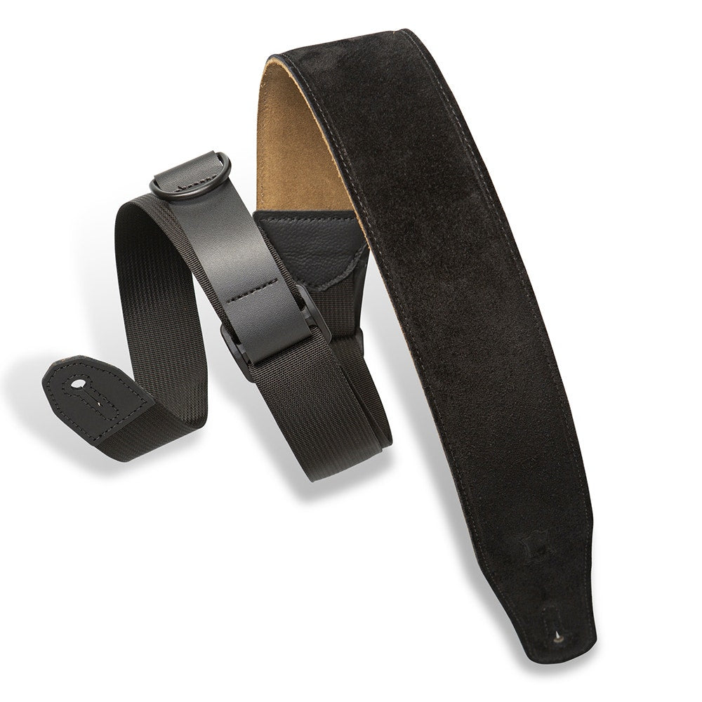 Levy's Specialty MRHSP-BLK Right Height Suede Padded Guitar Strap, Black