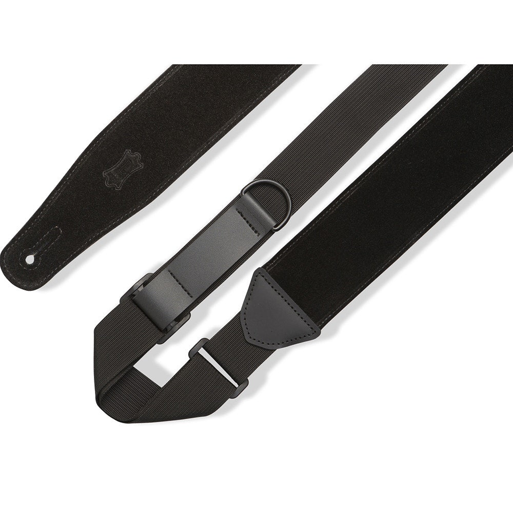 Levy's Specialty MRHSP-BLK Right Height Suede Padded Guitar Strap, Black