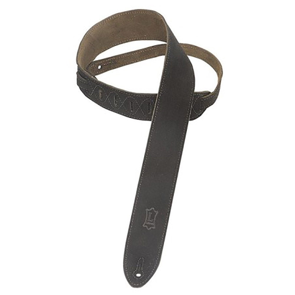 Levy's MS12 2" Suede Guitar Strap with Suede Backing, Black