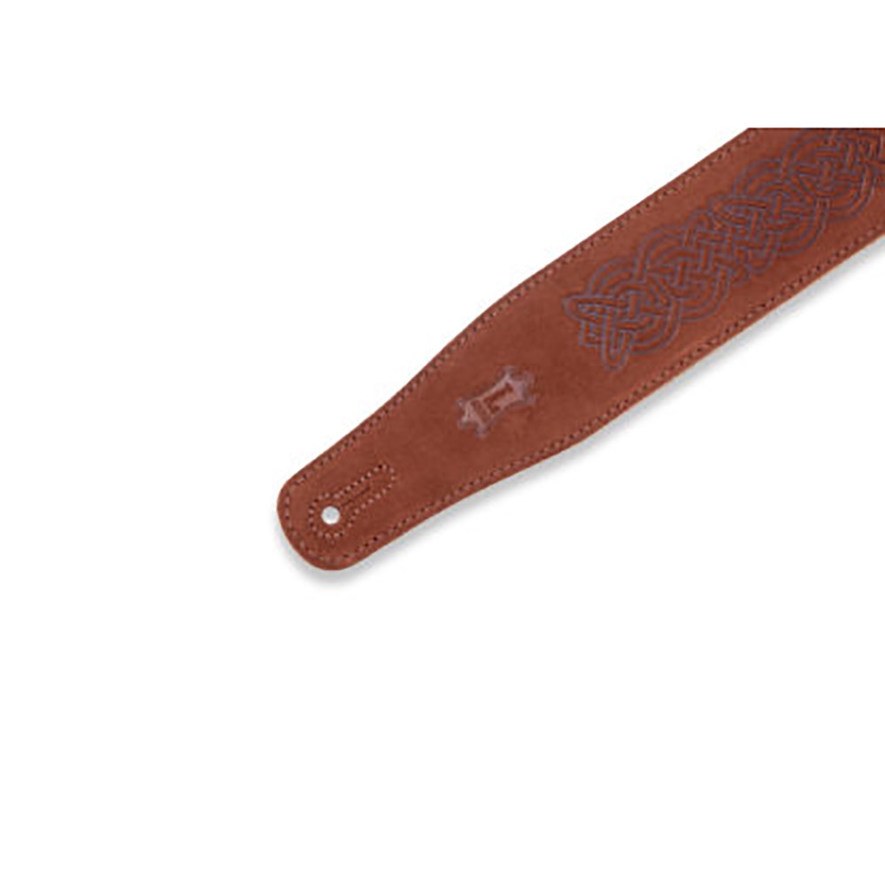 Levy's Leathers MS26CK-BRN Textures Series Celtic Knot Emboss Guitar Strap, Brown