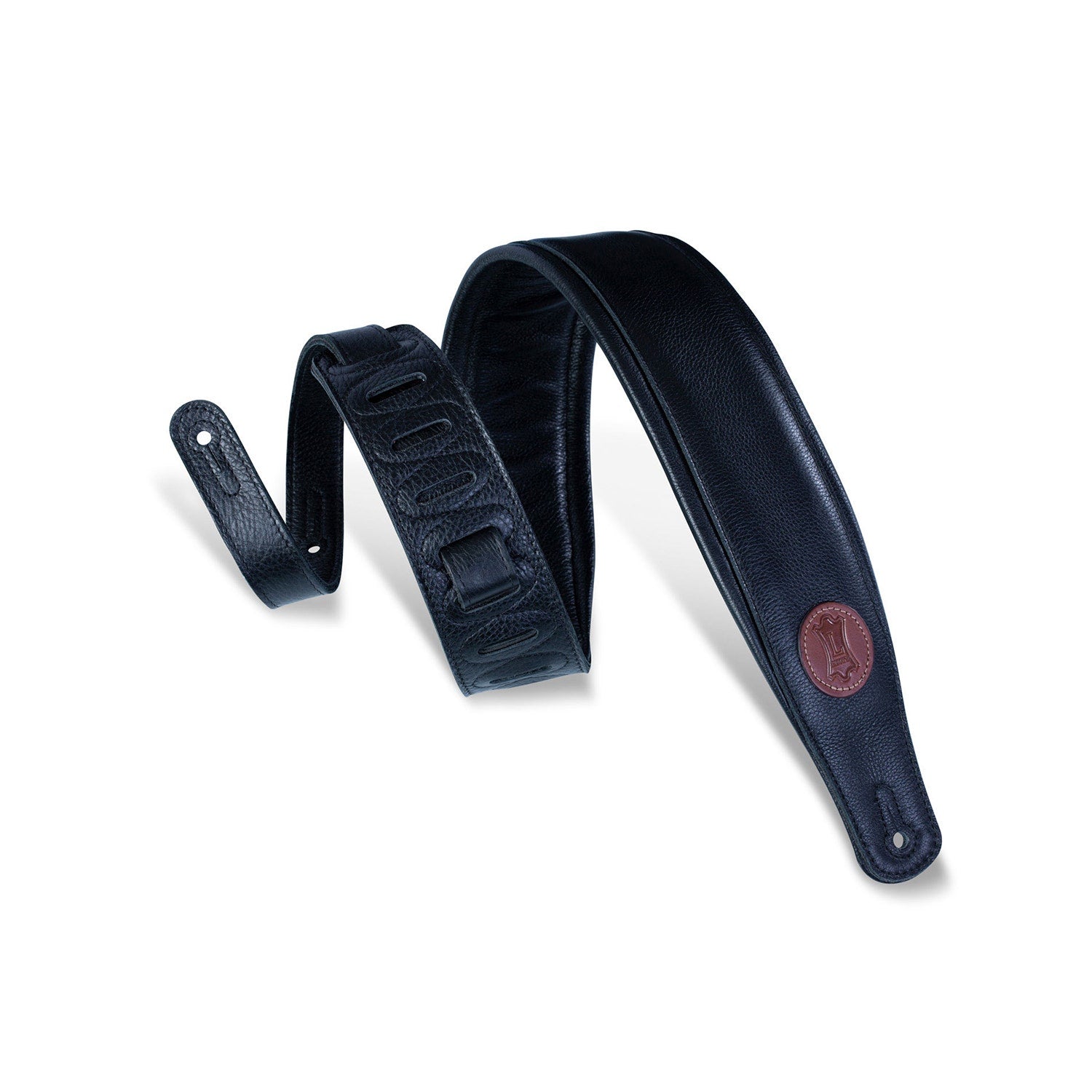 Levy's Leathers MSS2-BLK Signature Series Guitar Bass Strap, 3'' Wide, Black