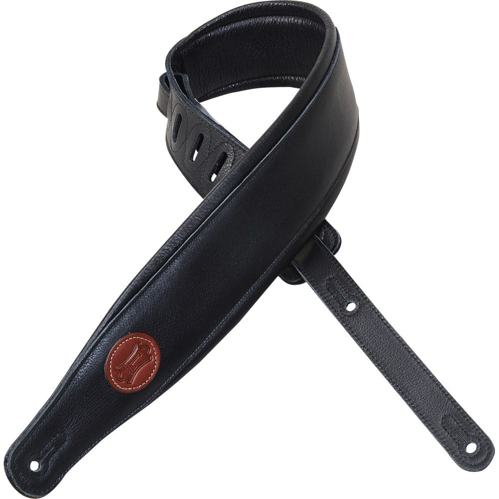 Levy's Leathers MSS2-BLK Signature Series Guitar Bass Strap, 3'' Wide, Black
