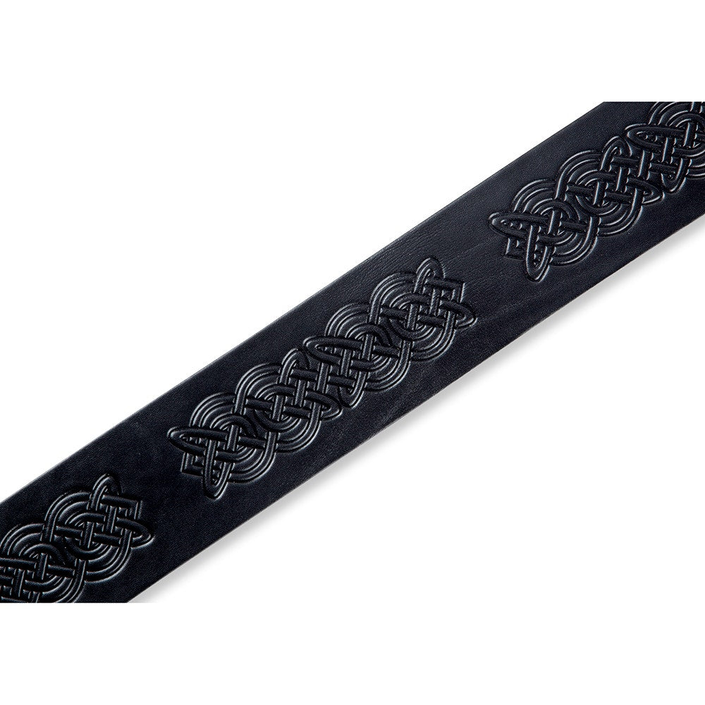 Levy's Leathers MV26CK-BLK Textures Series Celtic Knot Emboss Guitar Strap, Black