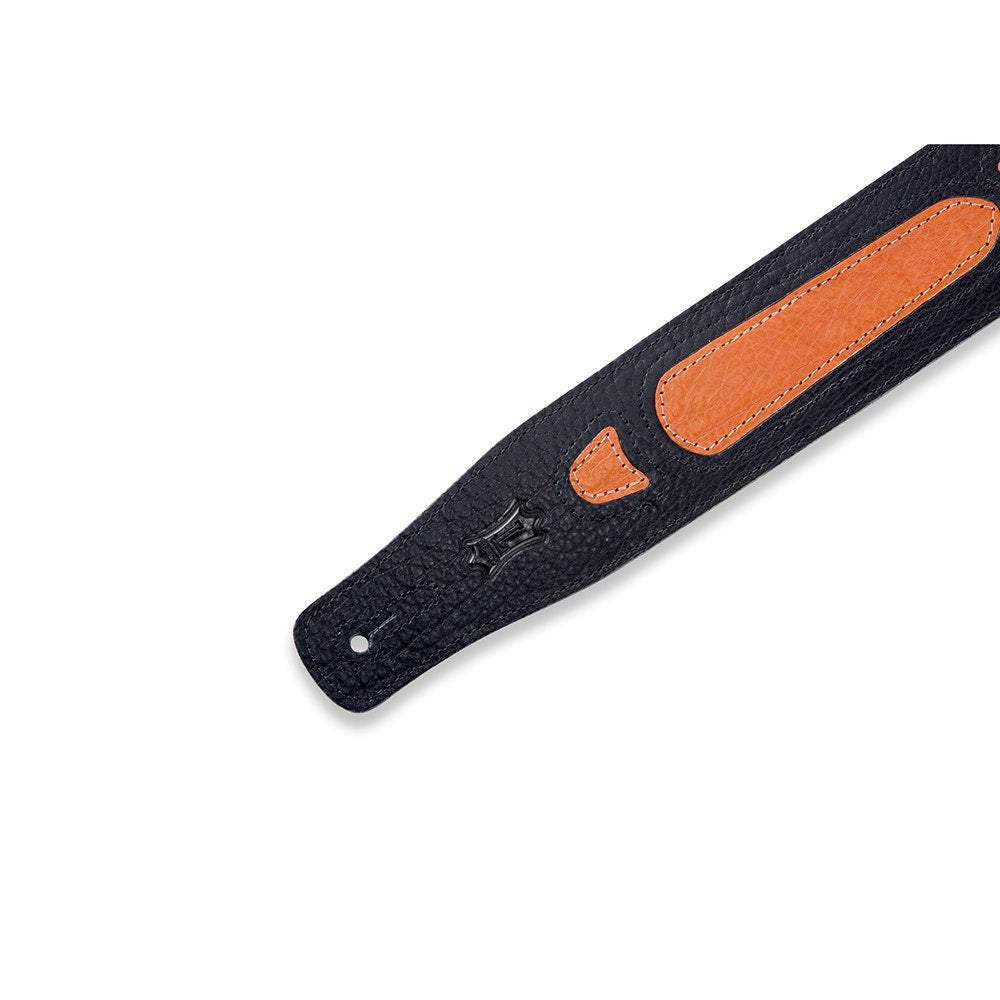 Levy's Leathers PM31RT-BLK Heirloom Series Roots Guitar Strap, Black