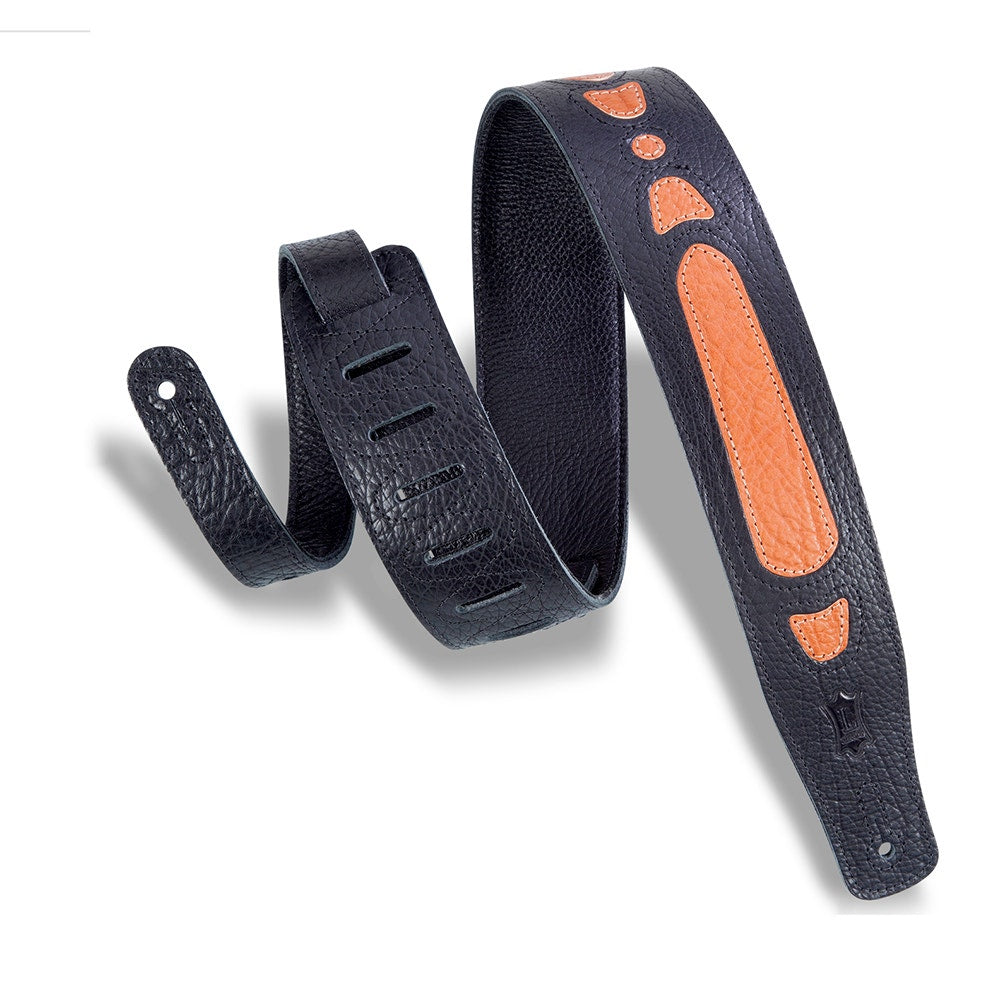 Levy's Leathers PM31RT-BLK Heirloom Series Roots Guitar Strap, Black