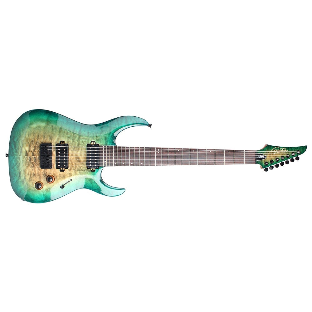 Legator Ninja R 200-SE 7-String Electric Guitar - Emerald Burst, Quilted Maple
